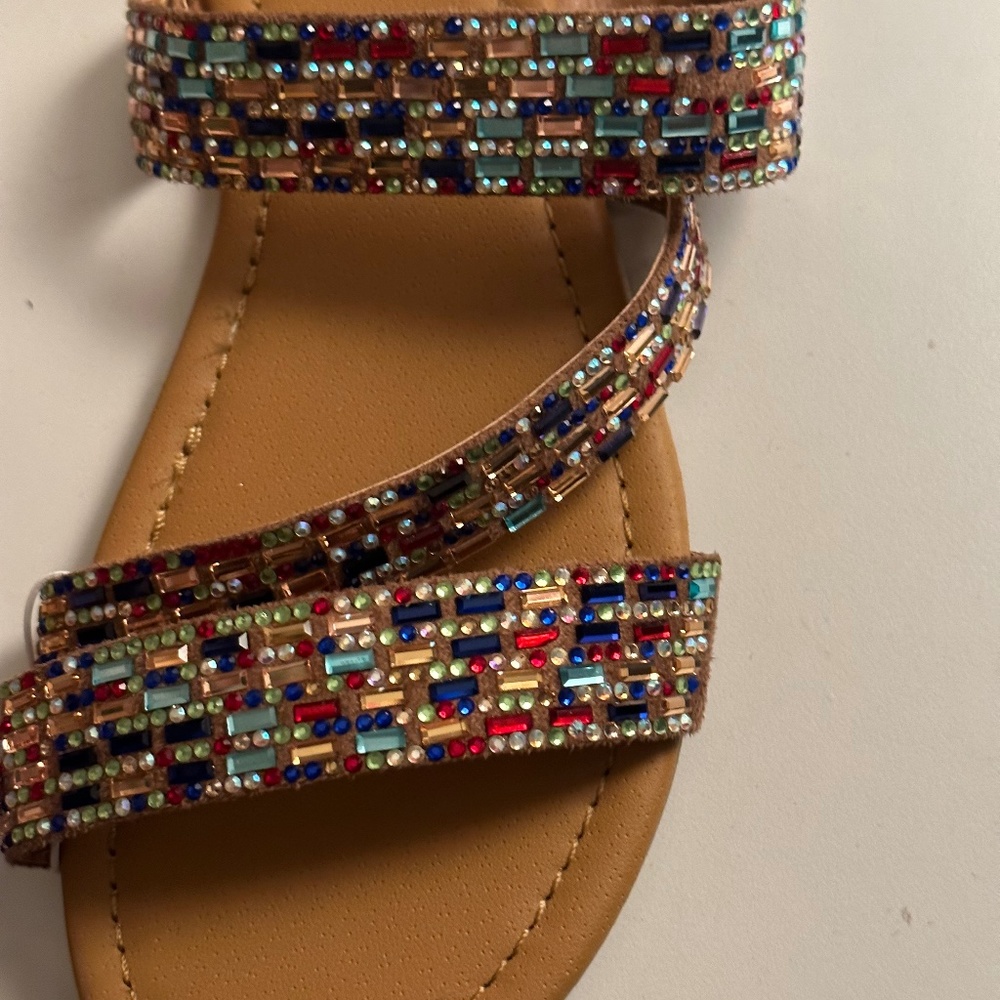 ANDIAMO Women’s Size 10 Multi-Colored Rhinestone Sandals